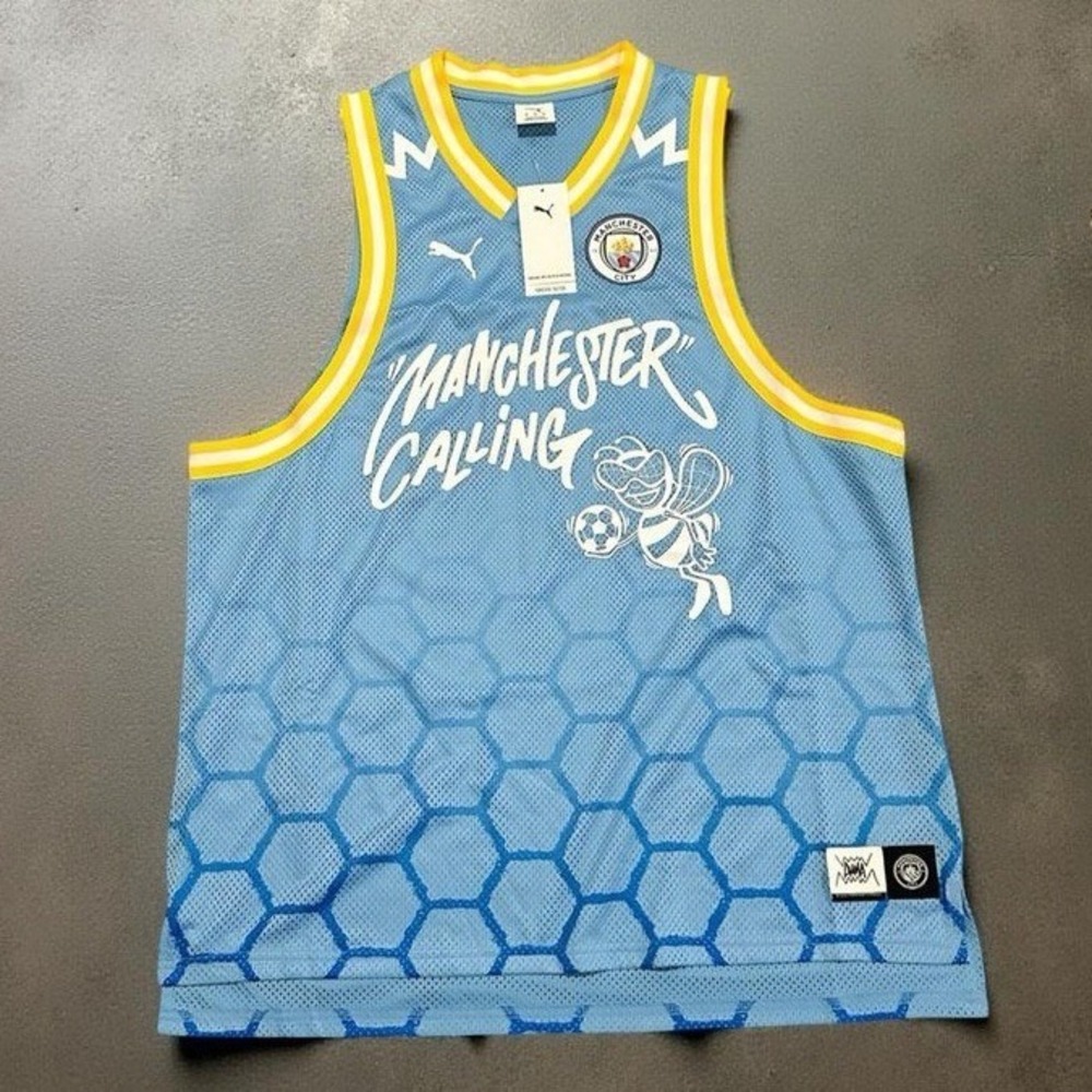 Puma Hoops x Manchester City Jersey Man City Calling Bee Men XL NWT 631693-01